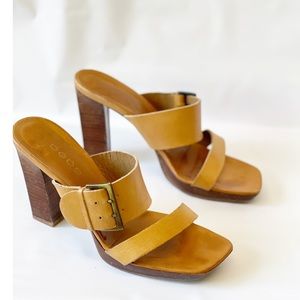 bebe 90’s Square Toe Sandals